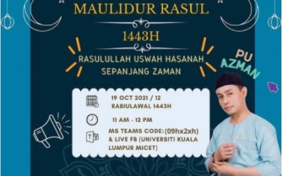 ‘Ceramah Perdana’ with PU Azman : UniKL keeps Maulidur Rasul spirit alive