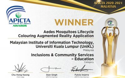 “Aedes Mosquitoes Lifecycle Colouring AR Application” bags APICTA Award